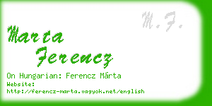 marta ferencz business card