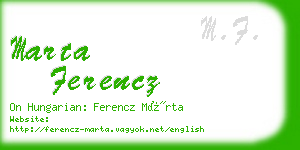marta ferencz business card